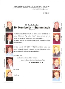 10. Humboldt- Stammtisch 2009